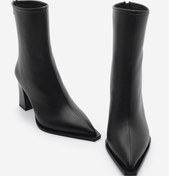 Resim Marjin Kadın Topuklu Bot Sivri Burun Arkadan Fermuarlı Kalın Ökçe Kikas siyah 