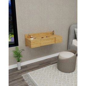 Resim Arnetti Zakkum Raflı Duvara Monte Aynalı Makyaj Masası Tuvalet Masası, Safirmeşe - Zakkum 