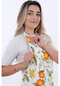 Resim Motif Ayarlanabilir Askılı Şef Önlüğü Chef Mutfak Önlüğü Şeftali 