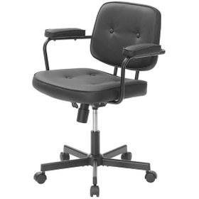 Resim Button Çalışma Sandalyesi S.deri - Siyah 62x77-87x60 Cm Siyah 