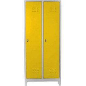 Resim Jessan Ofis 2'li Standart Soyunma Dolabı Gri-Sarı 