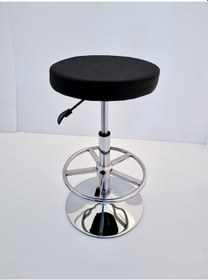 Resim Sabit Ayaklı Siyah Deri Bar Boy Yüksek Tabure Modelleri Siyah 