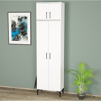 Robin Home Nova Aynalı Vestiyer Portmanto Ayakkabılık Beyaz