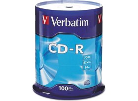 Resim Verbatim Cd-R Discs, 700 Mb/80 Dk, 52 X, Spindle, Gümüş, 100/PAKET, 94554 