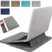 Resim Hafif ve Standlı Laptop Kılıfı - Dayanıklı Deri Kılıf 33.78/35.81/39.12 cm Laptoplar için, Deniz Mavisi, Yeşil, Kahverengi ve Siyah Renklerde Mevcut, Laptop Kılıfı | Minimalist Tasarım | Dayanıklı Kılıf 