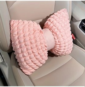 Resim Dashanshop Pembe Ayrılabilir Araç Başlık Ve Bel Yastığı - Uzun Yolculuklar İçin Konforlu Boyun Koruma 