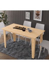 Resim Asra Trend Yemek Masası YM-01 %100 MDF 4-6 Kişilik Mutfak Salon Masası Safir Meşe 