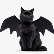 Resim Cadılar Bayramı Yarasa Kanatları Evcil Hayvan Kostümü, Kedi ve Küçük Köpekler için Polyester Çizgi Film Temalı Kıyafet, Güvenli Kapatma ile Ayarlanabilir Kostüm, Evcil Hayvan Giydirme Partileri için Büyük Irk Cosplay Aksesuarı 