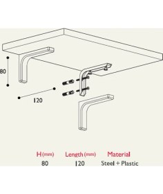 Resim Gürçay Raf Altı Bağlantı Kapaklı 12cm Siyah 