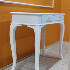 Resim Evim Hizmet Lükens 120 Cm Çekmeceli Lake Yarı Mat Beyaz Makyaj Masası 