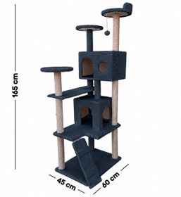 Resim Missidea Nr-0063 Kule Kedi Evi Tırmalama Antrasit 