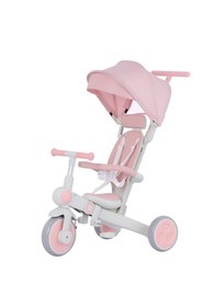 Resim Bebelux Katlanabilir Ve Denge Bisikleti Özeliğine Sahip Üç Tekerlekli Bebek Ve Çocuk Bisikleti Pembe 
