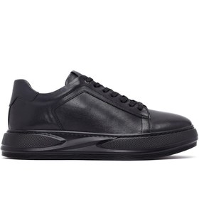 Resim Derimod Erkek Siyah Bağcıklı Kalın Tabanlı Deri Sneaker,Kışlık Spor Ayakkabı 25WFD676118 