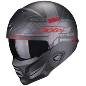 Resim Scorpion Exo Combat 2 Xenon Modüler Motosiklet Kaskı Mat Siyah Kırmızı 