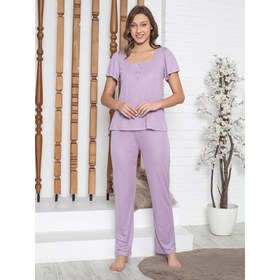 Resim Limissi Kadın Pijama Takımı S-XXL Lila 