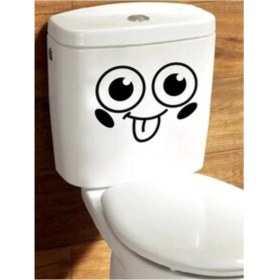 Resim Banyo Duvar Sticker Basit Similing Yüz Desen Çıkarılabilir Tuvalet Sticker 28 x 22 cm 
