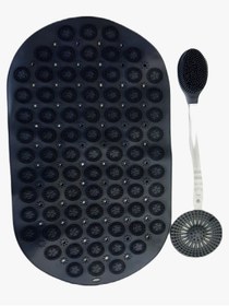Resim isgstore Main Shop 3 Parça Set Masajlı Ve Duş Kaydırmaz Çift Taraflı Banyo Duş Fırçası Yuvarlak Süzgec M-142 