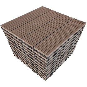 Resim Kompozit Zemin Döşemesi 1 M2 (11 Adet Karo) Kahverengi Düz 