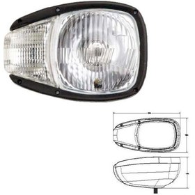 Resim Üniversal İş Makinası Ön Far Sağ 12V Kablolu 