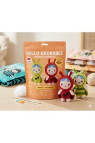 Resim ZUMRANKA HELLO ADORABLE 2'li Amigurumi Örgü Kiti Başlangıç Seti Kendin Yap Tasarım 