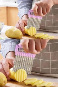 Resim Cips Patates Doğrayıcı Chips Chopper Şekilli Sebze Ve Meyve Dilimleyici Renkli 