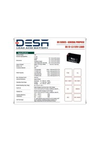 Resim Desa Ds 12V -1.3Ah Bakımsız Kuru Akü 