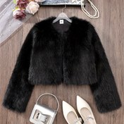 Resim Kızlar için Siyah Uzun Kollu Kürk Mont, Suni Kürkten Yapılmış, Rahatlık İçin Pürüzsüz ve Yumuşak Dokuya Sahip. Siyah Kürk Rüzgar Geçirmez ve Sıcak, Her Günün Komutanlığı İçin Uygundur, Şık ve Rahat Bir Görünüm Sunar. 