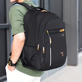 Resim 1 Erkekler için Yüksek Kapasiteli Seyahat Sırt Çantası Laptop Bölmesi ile - Dayanıklı Naylon, Çok Cepli İş Çantası, Ortaokul, Lise ve Üniversite Öğrencileri için İdeal - Kolay Silinebilir, Fermuarlı Kapatma, Okul Sırt Çantası 