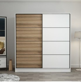 Resim Minarmobilya Minar Kale 2 Kapaklı Sürgülü Dolap 180 Cm - Beyaz/Dore (541417043) 