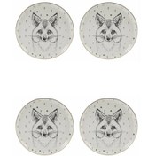 Resim Porland Forest Fox Düz Tabak 20 Cm 4'lü 04LFH000457 Renkli 