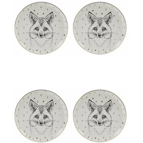 Resim Porland Forest Fox Düz Tabak 20 Cm 4'lü 04LFH000457 Renkli 