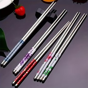 Resim 5 Çift Paslanmaz Çelik Çatal - Yeniden Kullanılabilir, Bulaşık Makinesinde Güvenli, Ergonomik Saplar ile Hafif, Çiçek Desenli, 304 Paslanmaz Çelik, Pişirme ve Servis için Mükemmel, Gıda Güvenli ve Dayanıklı, Gıda Servis Araçları | Ergonomik Çatal | Dayanıklı Mutfak Eşyaları, Pişirme Çatalı 