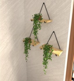 Resim MSAĞWOODS AHŞAP METAL 3'LÜ RAF DUVAR DEKOR MUTFAK BAHARATLIK ORGANZER BANYO LAVABO 