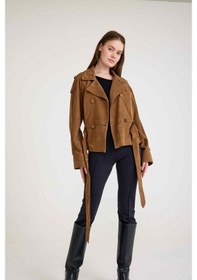 Resim Oversize Bayan Süet Deri Ceket Vb-2 Bk-2791 - 24027 Kahverengi 
