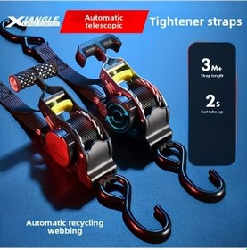 Resim Lumaworld Siyah Renk 3 Metre Otomatik Sarılmalı Sağlam Çekme Kayışı Kampçılık 