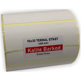 Resim 90X30 Termal Etiket Rulo Barkod Etiketi Kalite Barkod 