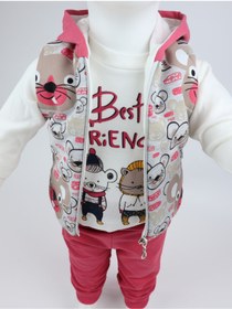 Resim Your Happy House Kız Bebek Şişme Yelekli Takım 3'lü - Organik %100 Pamuk - Exclusive Designed Collection 6-18 Ay 