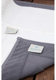 Resim Leoline %100 Pamuk Premium 2'li Ayak Havlusu - Beyaz - Antrasit Beyaz - Antrasit 