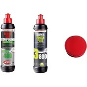 Resim Menzerna 400 Green-3800 Kalın Pasta Hare Cila Seti 250 ml Uygulama Pedi Hediye 