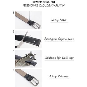 Resim Tudors Erkek %100 Hakiki Deri 3,5 Cm Klasik Taba Renk Kemer-23759 