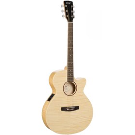 Resim Cort Sfx-fmnat Elektro Akustik Gitar - Naturel (profesyonel) | İnce Kasa (sfx Body) Tasarımı, Alevli Akçaağaç (flame Maple) Arka Ve Yanlar, Gelişmiş Preamp Sistemi 