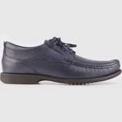 Resim Hakiki Deri Lacivert Bağcıklı Erkek Günlük Ayakkabı Lacivert 