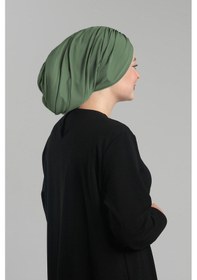 Resim Hürrem Bone Yağ Yeşili Pratik Hazır Geçmeli Tesettür Bone Sandy Büzgülü Salaş 2119 36 Yağ Yeşili Yeşil 