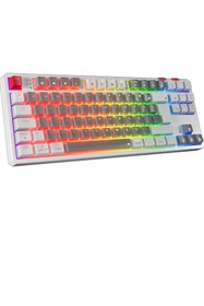 Resim Rampage Yoru Tkl Pro Gri/beyaz Wifi Bluetooth Klavye Red Swich Q Mekanik Klavye Gaming Oyuncu Klavyesi 