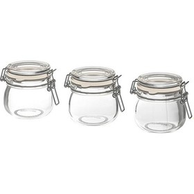 Resim Kapaklı Cam Kavanoz, Cam, 13 Cl, 3 Adet 3 Izgara 