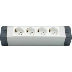 Resim Amp Yatay Donatılmış Alüminyum Brotik 4'li Blok Priz 