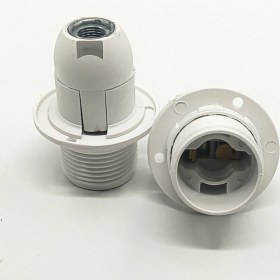 Resim Dekoratif Plastik E-14 Yarım Dişli Halkalı Geçmeli Duy Beyaz (2 Adet) 