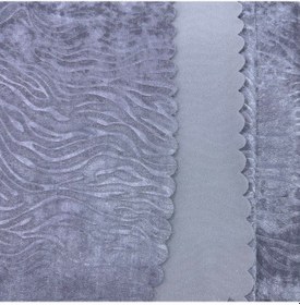 Resim Koltuk Çekyat Örtüsü Kaymaz Tabanlı Süngerli Kadife Kumaş Gri Renk Gofraj Baskı Gri 