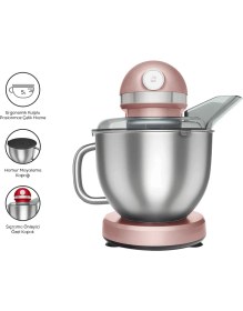 Resim Karaca Pro Çift Kollu Mastermaid Chef Stand Mikser 1750 W Yüksek Motor Gücü , Hamur Kancası, Balon Çırpıcı ve Düz Çırpıcı 