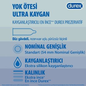 Resim Durex Yok Ötesi Ultra Kaygan 20'li İnce Prezervatif + Durex Intense Vibe Bullet Titreşimli Vibratör 